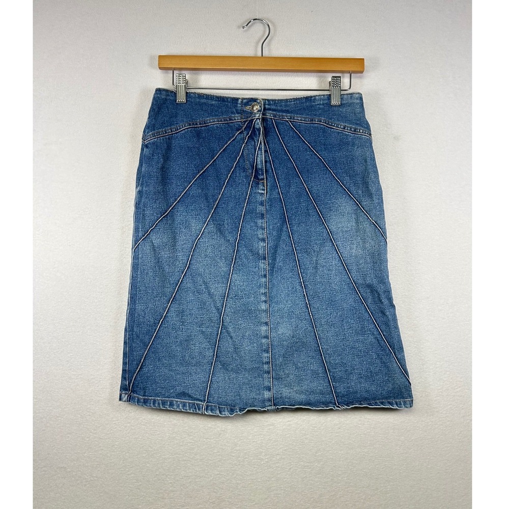 Faded‎ Glory 1972 Special Edition Denim Skirt Blue Size 4 A Line Pleated Waist